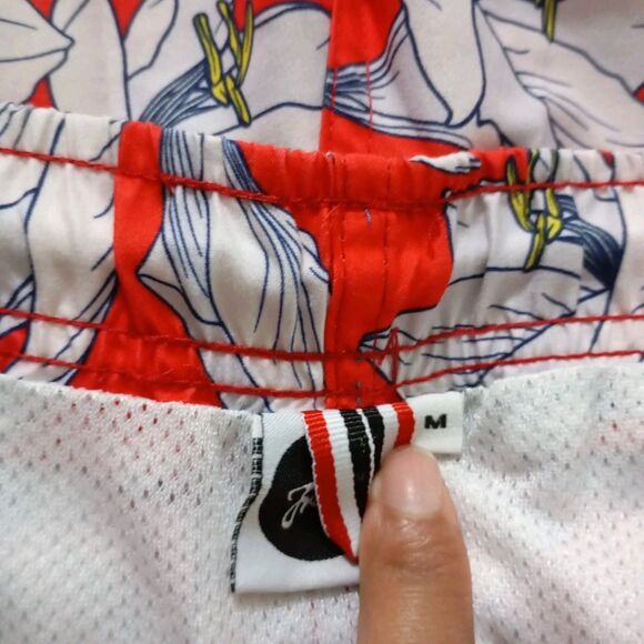 Franks Red Floral Brief Lined Swim Shorts Men's Size M - Picture 2 of 12